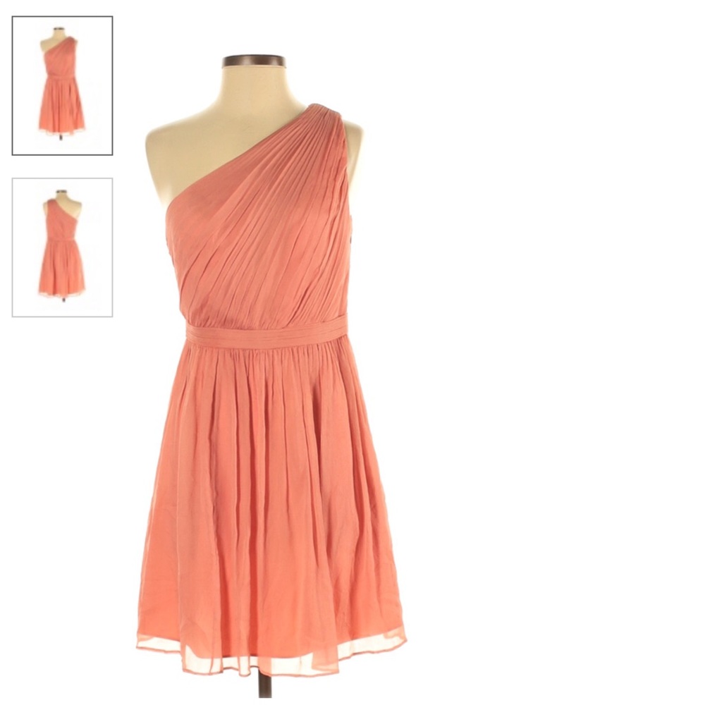 J Crew Coral one Shoulder Dress